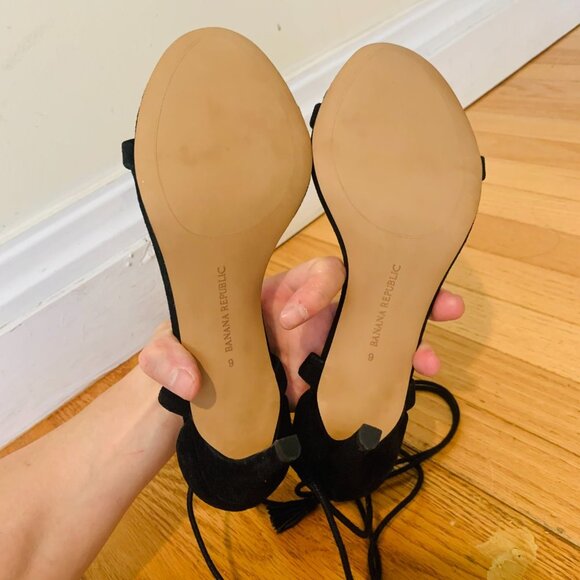 Women's Sandals Heels Designer Banana Republic Shoes Ankle Strap Sandals Size 9 - Picture 12 of 14